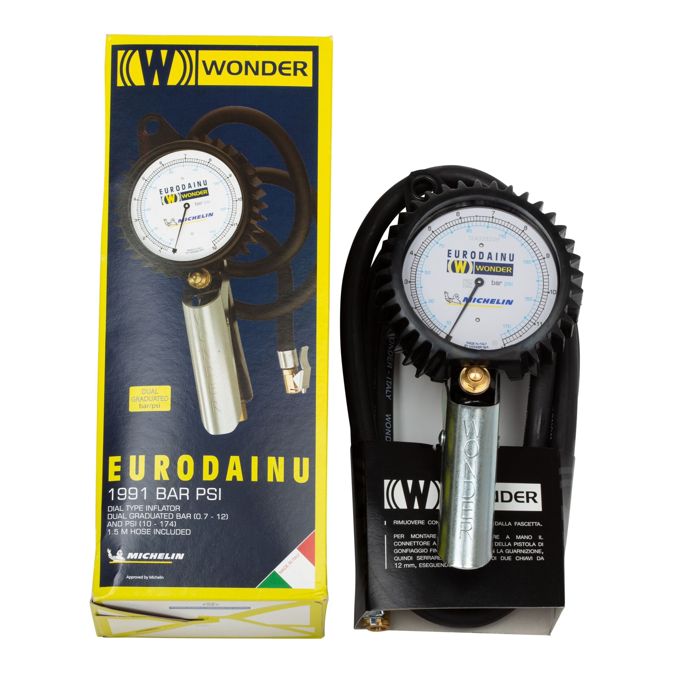 Wonder Eurodainu 1991CEE tyre inflator with pressure gauge 0.7 to 11 bar 1