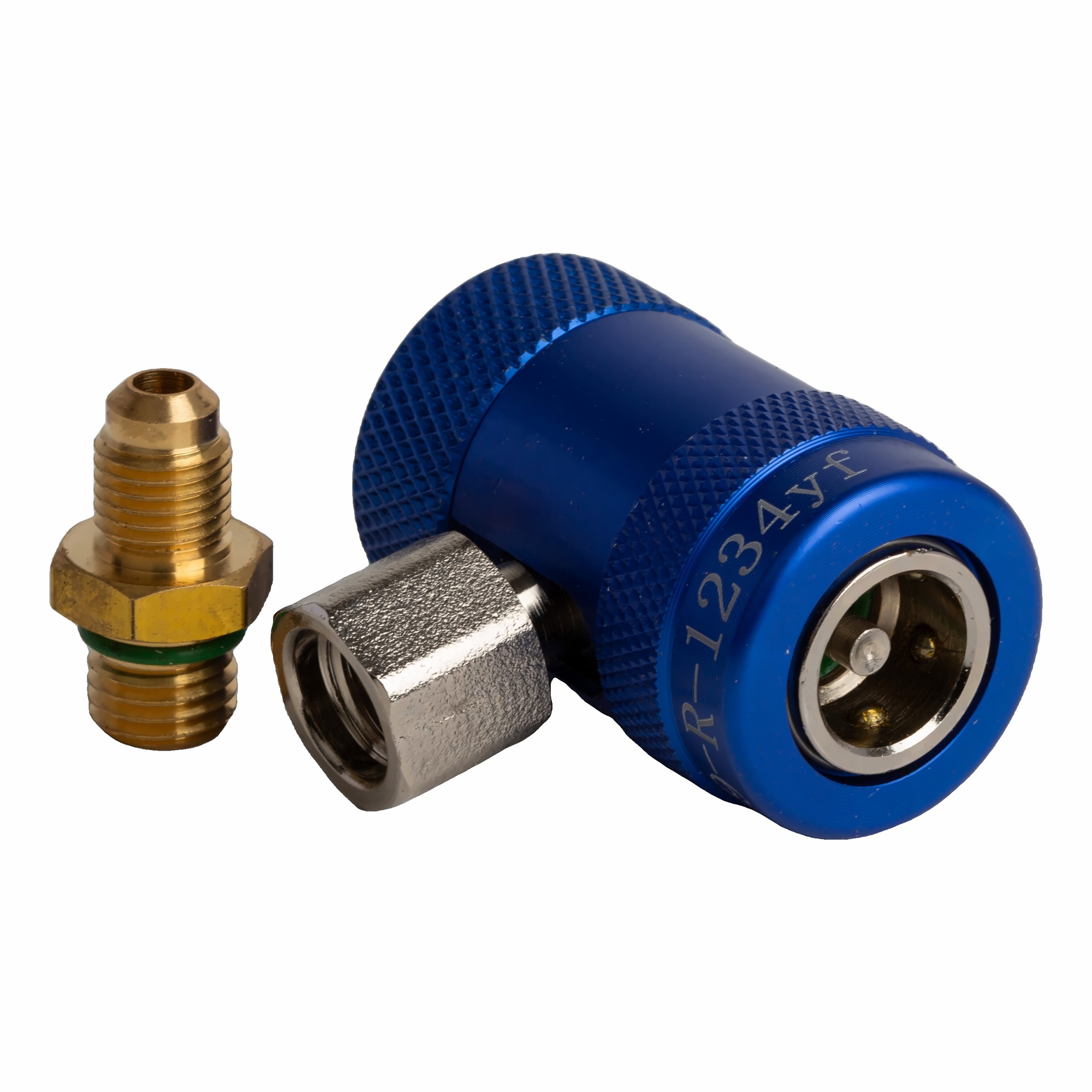 Snelkoppeling lagedruk R-1234yf met bescherming en 1/4" SAE adapter 2