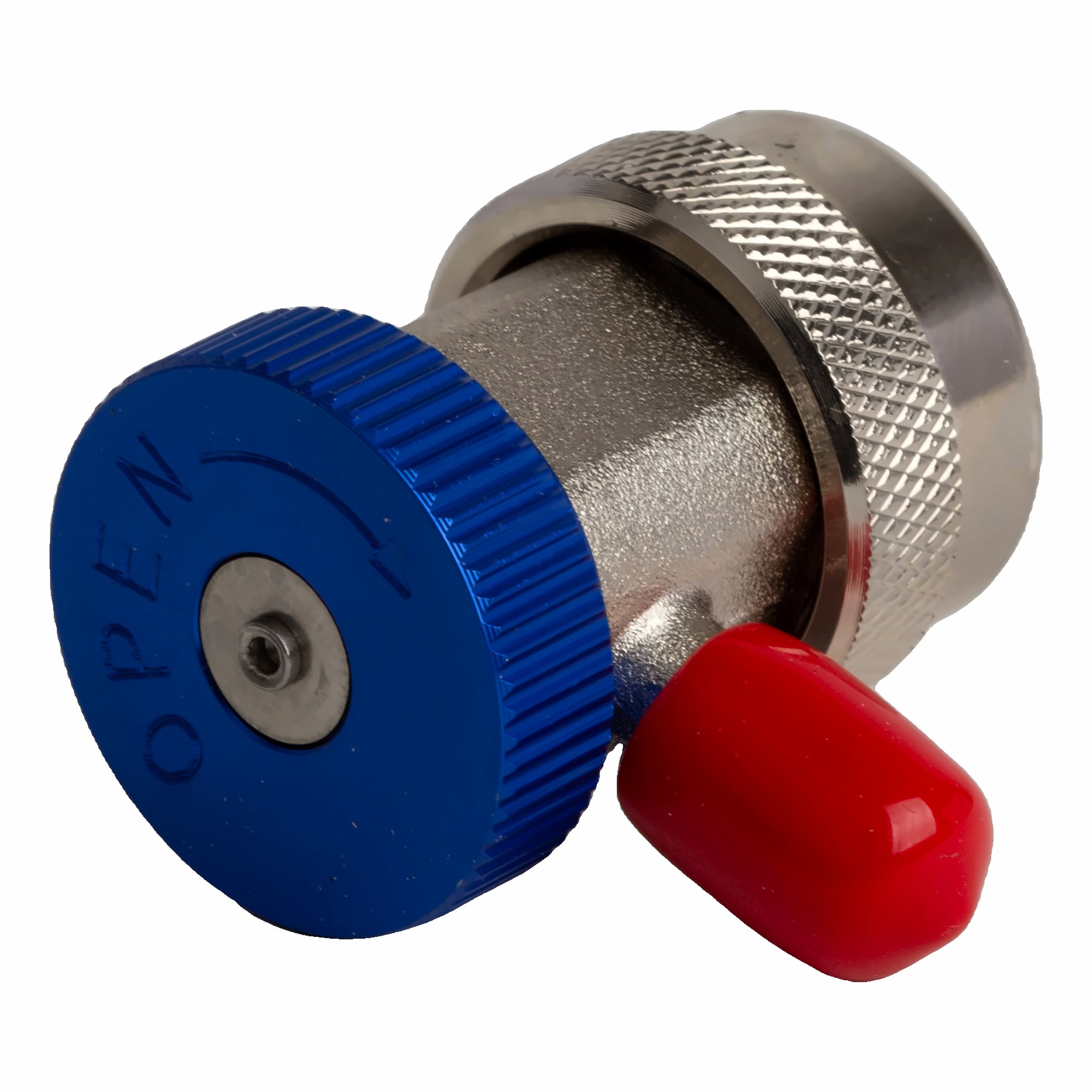 Service coupling low pressure with valve 1/4" SAE R134a 1