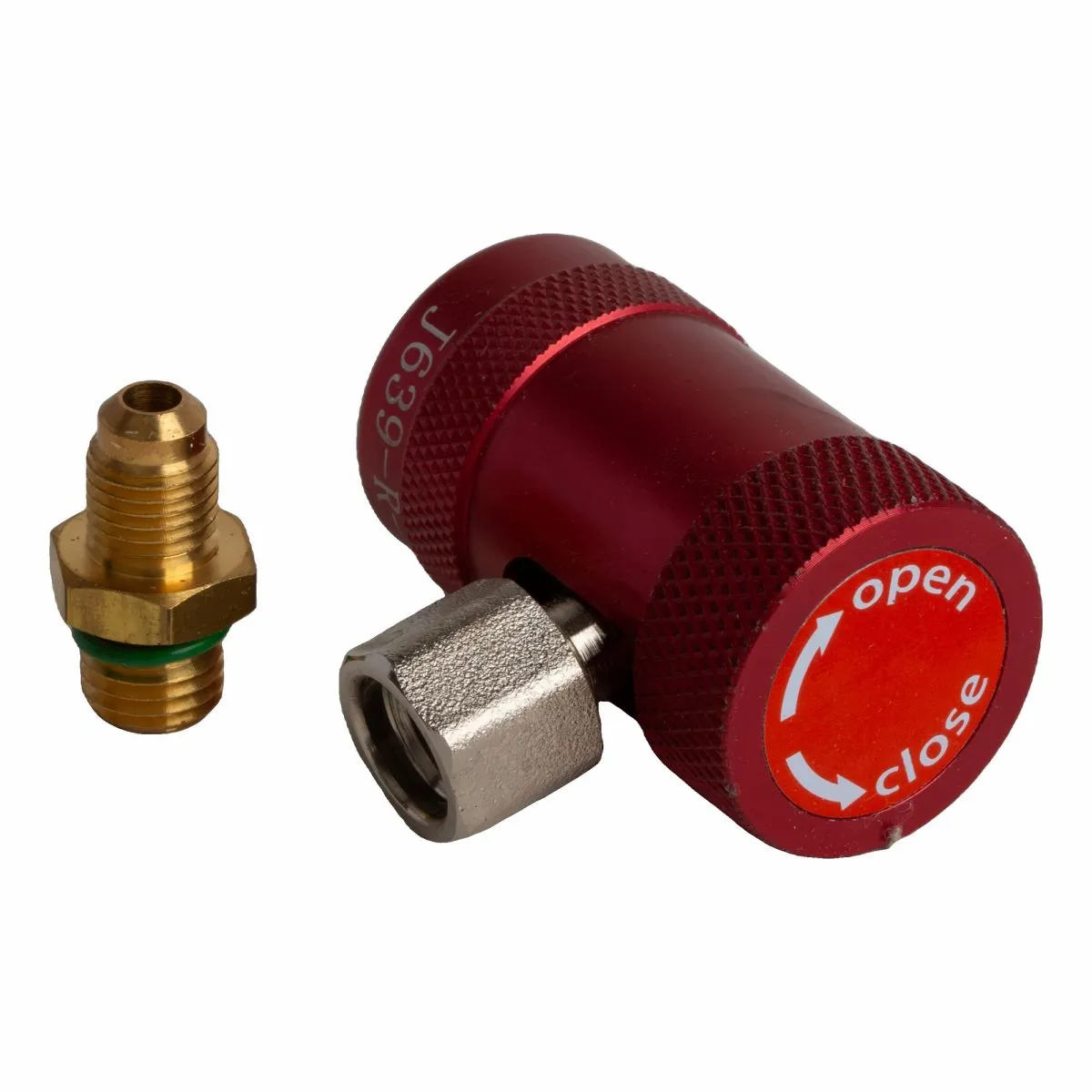 Snelkoppeling hogedruk R-1234yf met bescherming en 1/4" SAE adapter