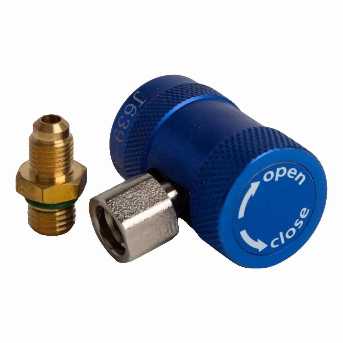 Snelkoppeling lagedruk R-1234yf met bescherming en 1/4" SAE adapter