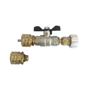 Valve core remover with valve for HP and LP quick coupling