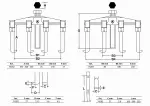 External/Internal Puller Set, 2-arm | 8 pcs. 2