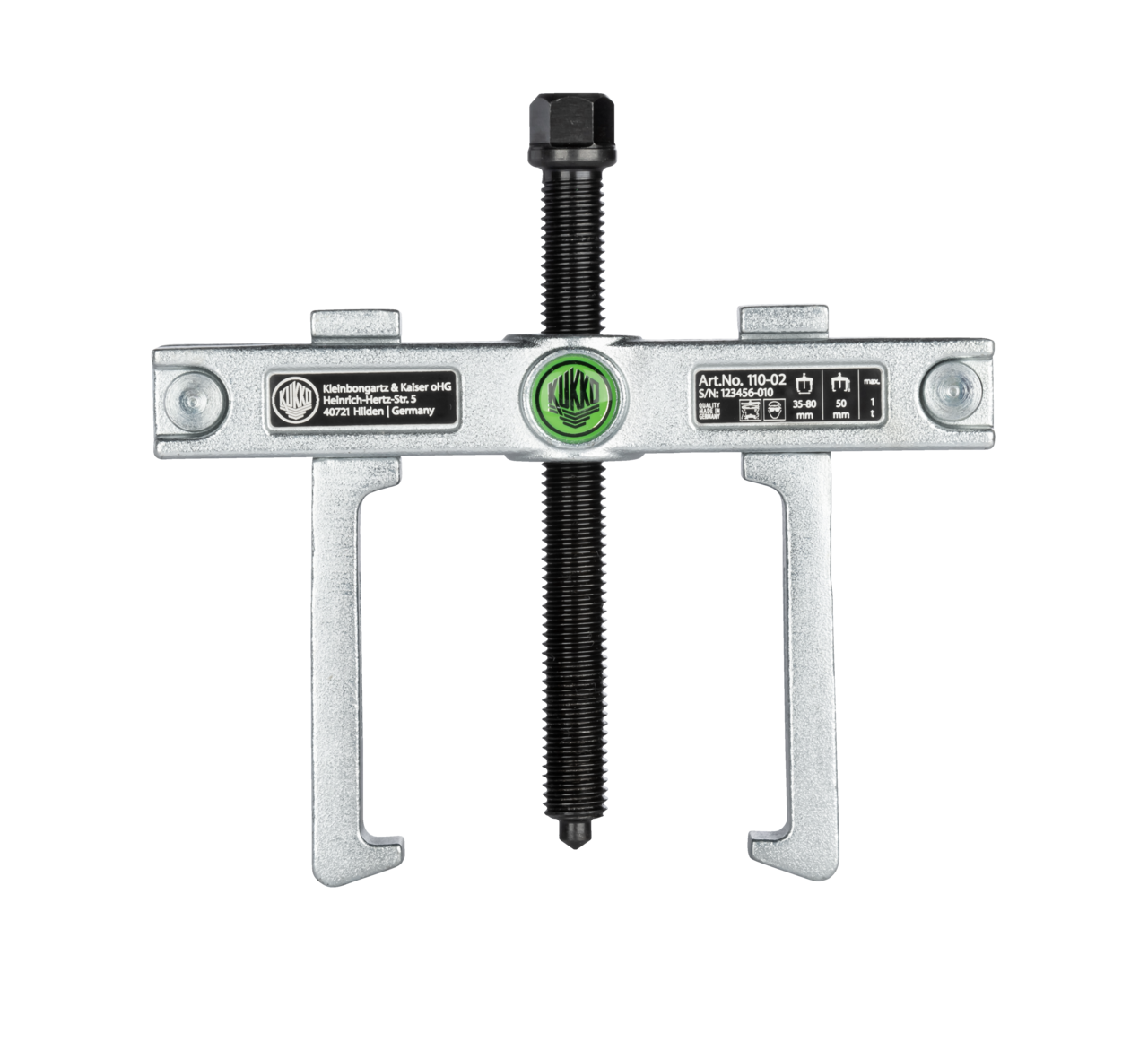 KUKKO 110-2 2-armiger Universal-Abzieher "Techno" 160 x 150 mm mit Sicherungsstift