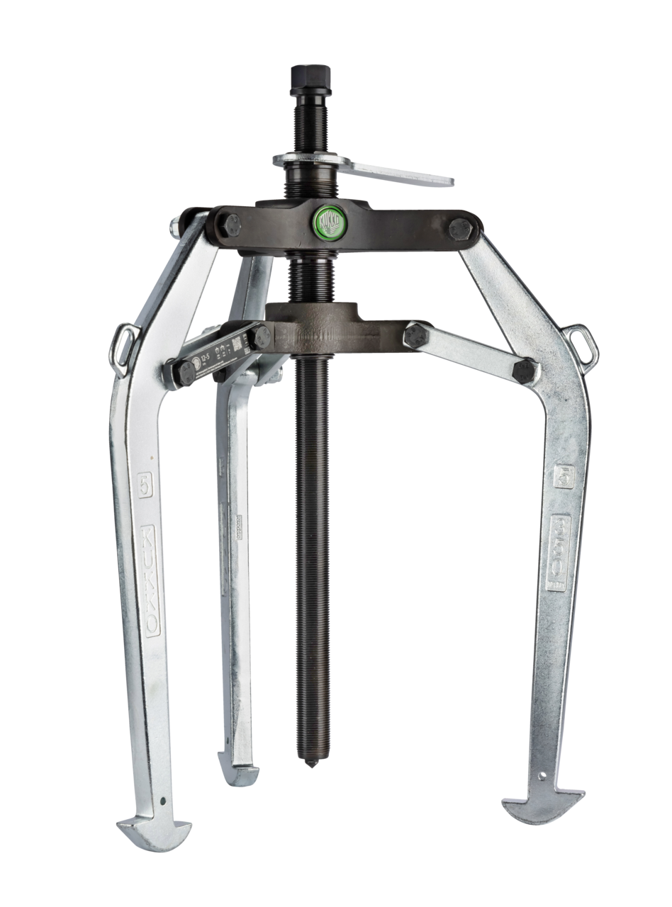 KUKKO 12-5 3-armiger Abzieher 350 x 275 mm mit voreinstellbaren Abzugshaken für Innen- und Außenabziehen
