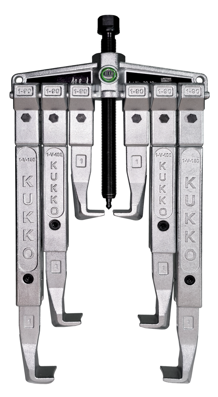 KUKKO 20-10-P3 2-armiger Universal-Abzieher 120 x 100 mm mit verstellbaren Abzugshaken im Satz