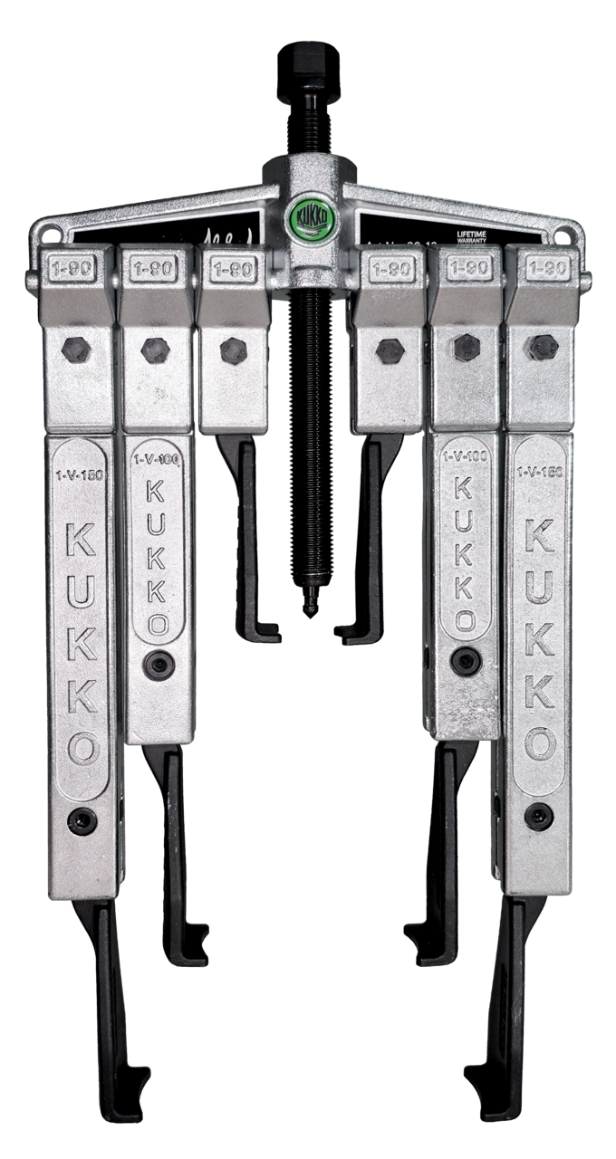 KUKKO 20-10-SP 2-armiger Universal-Abzieher 120 x 100 mm mit schmalen Abzugshaken im Satz