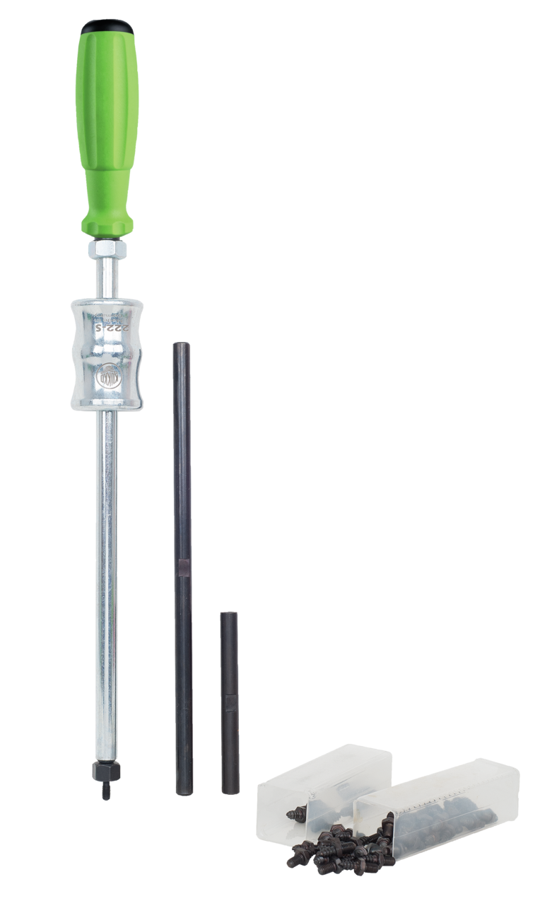 KUKKO 222-S Dichtring-Entferner zum Entfernen von Dichtringen mit Gleithammer, 2 Verlängerungsstücken und speziellem Schraubensatz, Länge 650 mm