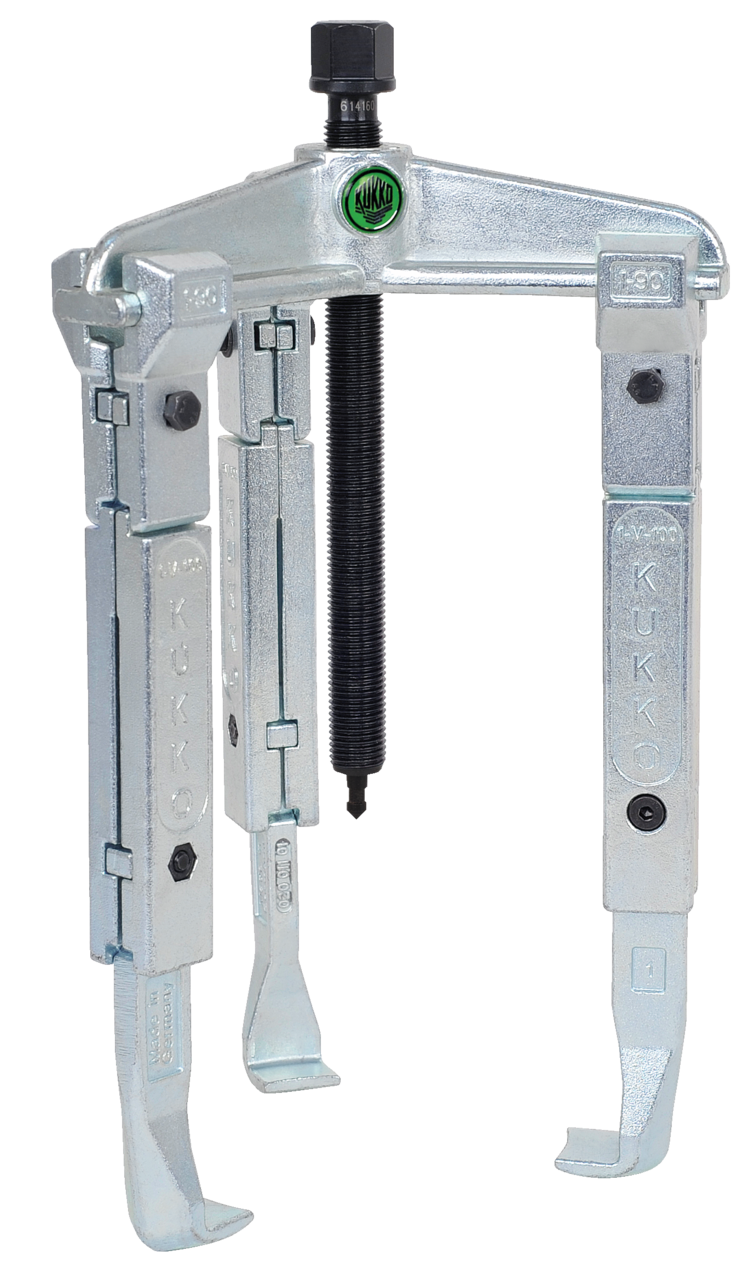 KUKKO 30-10-2 3-armiger Universal-Abzieher, bis 130 mm Spannweite, 200 mm Spanntiefe mit verlängerten Abzugshaken