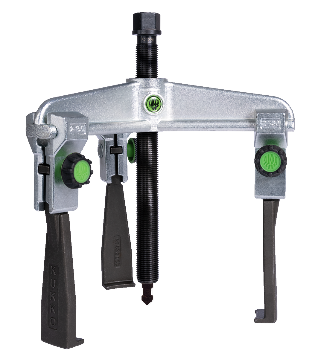 KUKKO 30-20xS 3-armiger Universal-Abzieher mit schmalen, schnellverstellbaren Abzugshaken, bis 200 mm Spannweite, 150 mm Spanntiefe