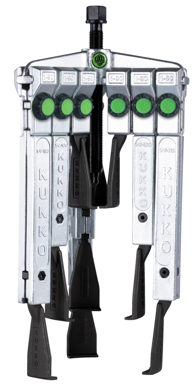 KUKKO 30-30xSP 3-armiger Universal-Abzieher mit schmalen Abzugshaken im Satz, bis 250 mm Spannweite, 400 mm Spanntiefe