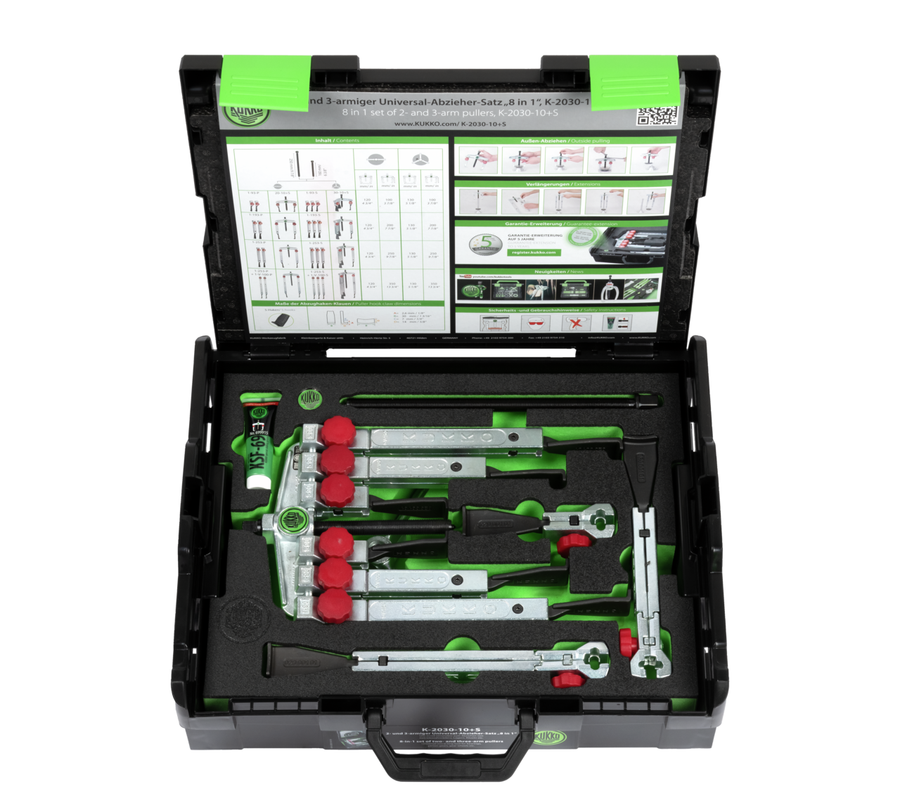 KUKKO K-2030-10+S Universal Puller Set, 13-Piece, 2- and 3-Arm 1