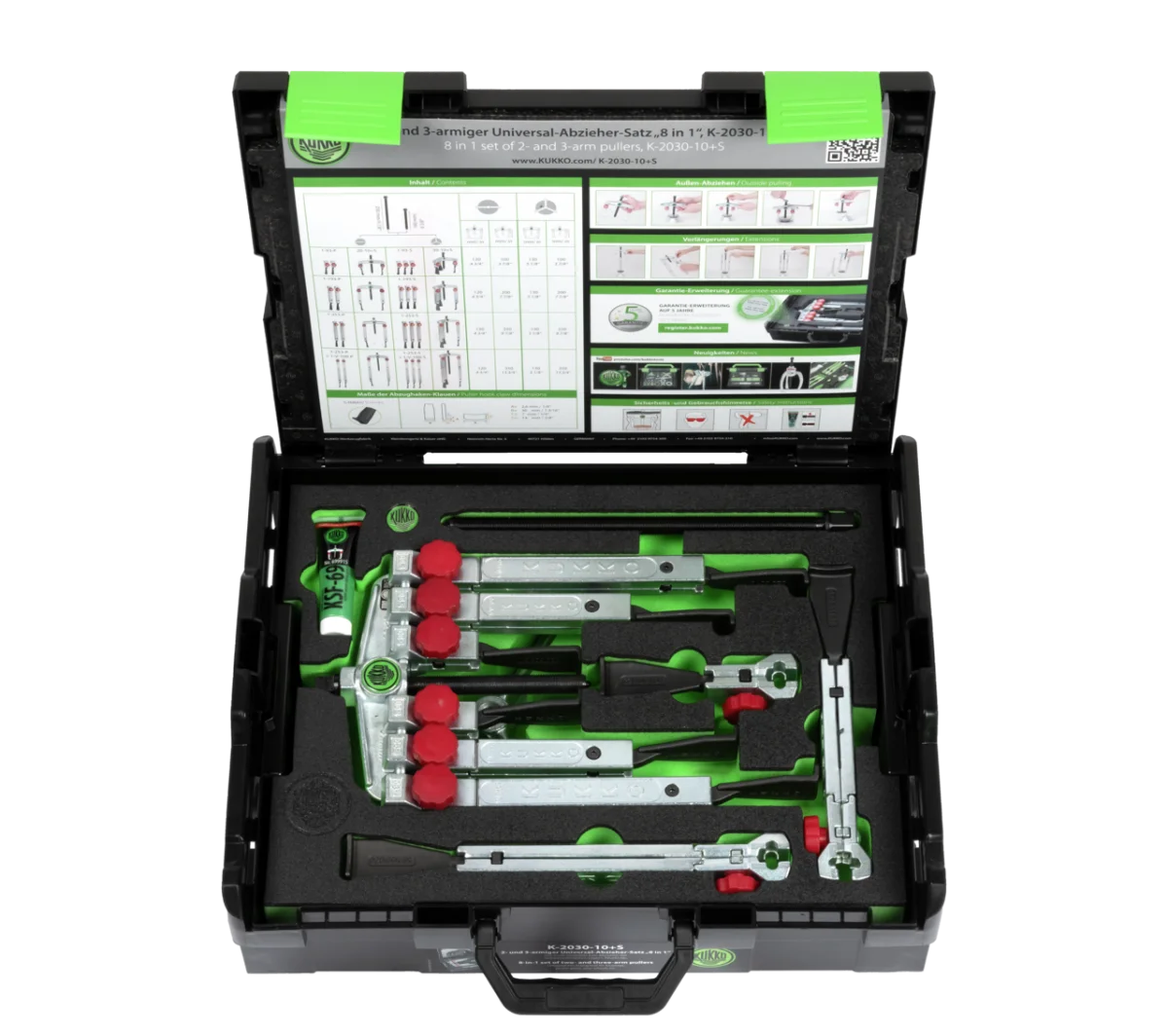 KUKKO K-2030-10+S Universal Puller Set, 13-Piece, 2- and 3-Arm