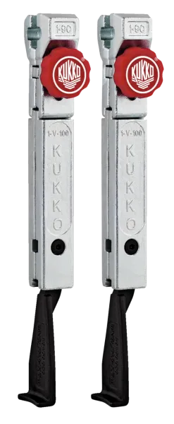 KUKKO 1-193-P Schmale, schnellverstellbare Standard-Abzugshaken (Paar, Spanntiefe 200 mm)