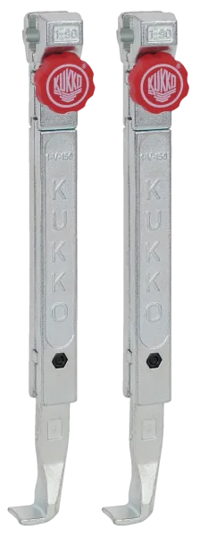 KUKKO 1-252-P Schnellverstellbare Standard-Abzugshaken (Paar, Spanntiefe 250 mm)