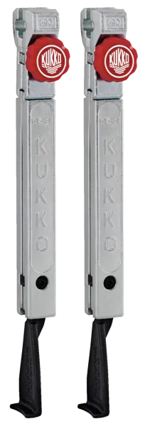 KUKKO 1-253-P Schmale, schnellverstellbare Standard-Abzugshaken (Paar, Spanntiefe 250 mm)