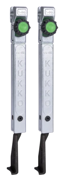 KUKKO 1-253-Px Schmale, schnellverstellbare Standard-Abzugshaken (Paar, Spanntiefe 250 mm)