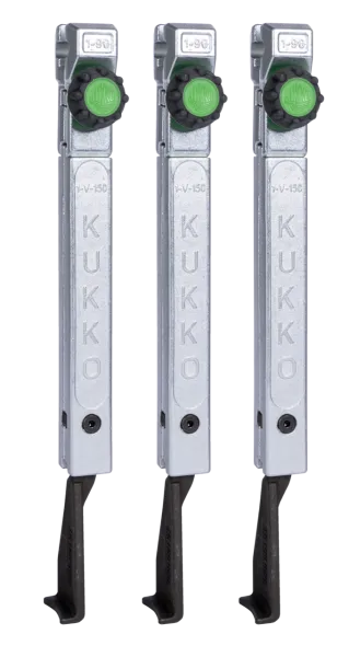 KUKKO 1-253-Sx 3 schmale, schnellverstellbare Abzugshaken (Satz)