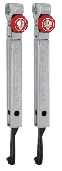 KUKKO 1-255-P Extrem schmale, schnellverstellbare Abzugshaken (Paar, Spanntiefe 250 mm)