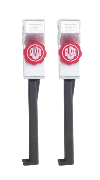 KUKKO 2-153-P Schmale, schnellverstellbare Standard-Abzugshaken (Paar, Spanntiefe 150 mm)