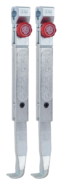 KUKKO 2-302-P Schnellverstellbare Standard-Abzugshaken (Paar, Spanntiefe 300 mm)