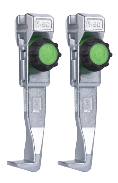 KUKKO 2-302-Px Schnellverstellung Standard-Abzugshaken (Paar, Spanntiefe 300 mm)