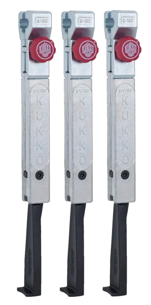 KUKKO 2-303-S 3 schmale, schnellverstellbare Abzugshaken (Satz)