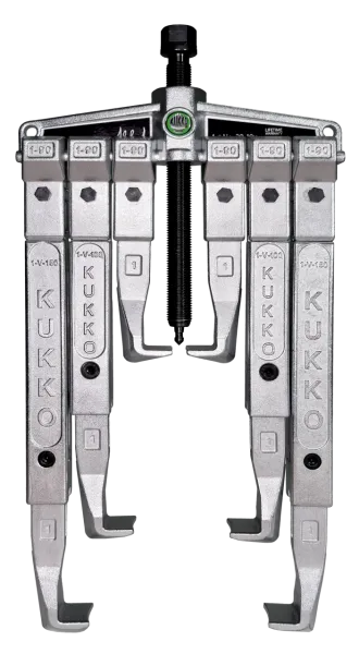 KUKKO 20-10-P3 2-armiger Universal-Abzieher 120 x 100 mm mit verstellbaren Abzugshaken im Satz