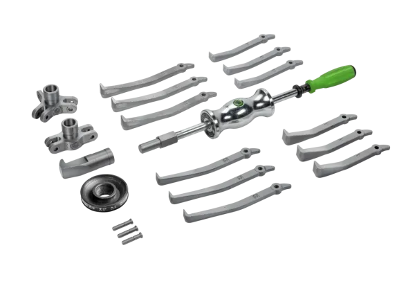 KUKKO 224-178 Abzieher-Satz mit Gleithammer, bis 150 mm Spannweite, 170 mm Spanntiefe, 21-teilig