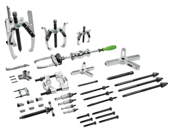 KUKKO 224-675 Abzieher-Satz mit Gleithammer, bis 400 mm Spannweite, 280 mm Spanntiefe, 38-teilig