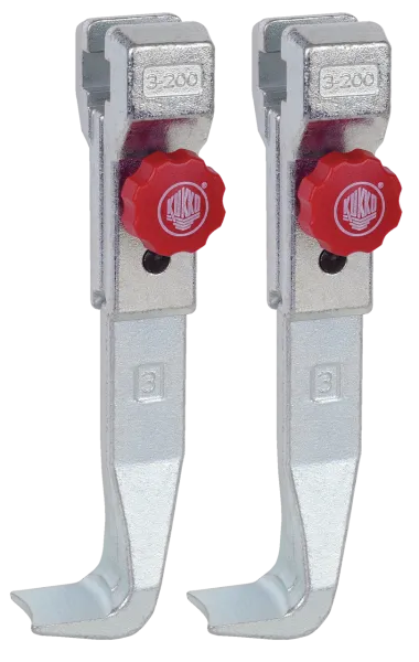 KUKKO 3-202-P Schnellverstellbare Standard-Abzugshaken (Paar, Spanntiefe 200 mm)