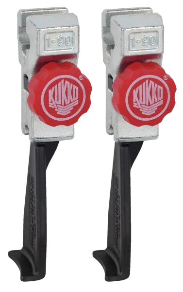 KUKKO 3-303-P Schmale, schnellverstellbare Standard-Abzugshaken (Paar, Spanntiefe 300 mm)