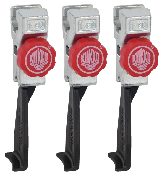 KUKKO 3-303-S 3 schmale, schnellverstellbare Abzugshaken (Satz)