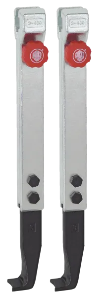 KUKKO 3-403-P Schmale, schnellverstellbare Standard-Abzugshaken (Paar, Spanntiefe 400 mm)
