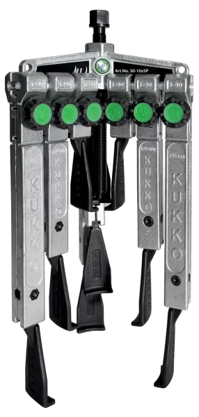 KUKKO 30-10xSP 3-armiger Universal-Abzieher mit schmalen Abzugshaken im Satz, bis 130 mm Spannweite, 350 mm Spanntiefe