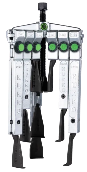 KUKKO 30-20xSP 3-armiger Universal-Abzieher mit schmalen Abzugshaken im Satz, bis 200 mm Spannweite, 300 mm Spanntiefe