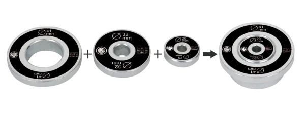 KUKKO 600-17 Universal-Druckstück-Satz (3-teilig) Ø 20, 32, 41 mm
