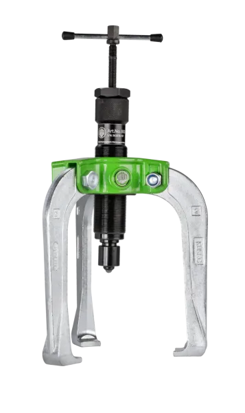 KUKKO 845-2-B Praktischer, 3-armiger Abzieher mit kraftübertragenden, selbstzentrierenden Abzugshaken und Hydraulikspindel (Abziehkraft bis 10 t)