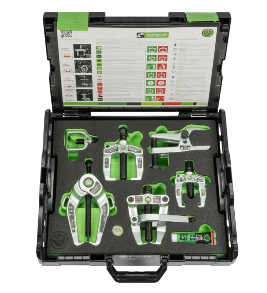 KUKKO K-127-A/6 Front-End-Service-Set für Demontage und Wartung von Schwenkarmlagern, Kugelgelenken, Spurstangen & Radlagern