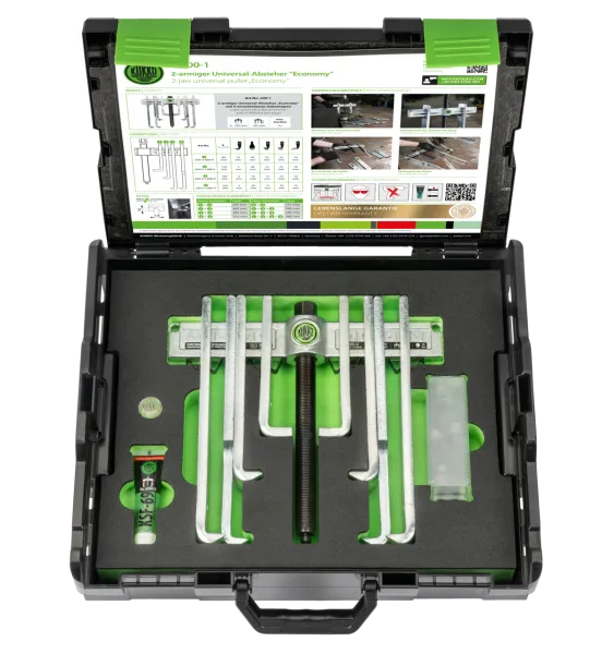 KUKKO K-200-1 2-armiger Universal-Abzieher "Economy" im Metallkoffer