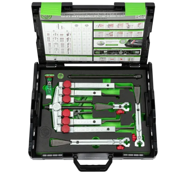 KUKKO K-2030-10+S-T 2-/3-armiger Universal-Abzieher-Satz mit extrem schmalen, schnellverstellbaren Abzugshaken
