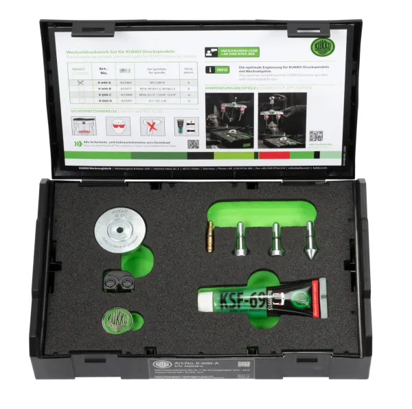 KUKKO K-600-D Wechseldruckstück-Set Ø 20, 32, 41 mm (1" - G1 1/8")