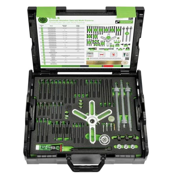 KUKKO K-68-B Multi-Seitenbolzen-Abzieher-Satz, bis 150 mm Spannweite und 205 mm Spanntiefe, max. Abziehkraft 5 t