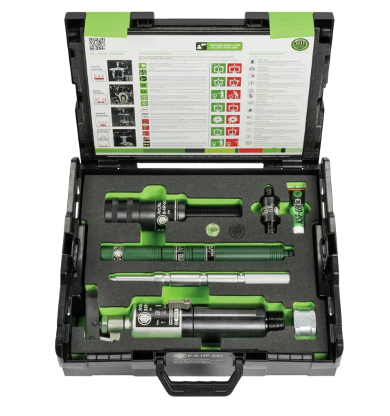 KUKKO K-8-HP-637 Hydraulikspindel mit Handhebelbetätigung im Koffer, bis 15 t Abziehkraft (Gewindegröße)