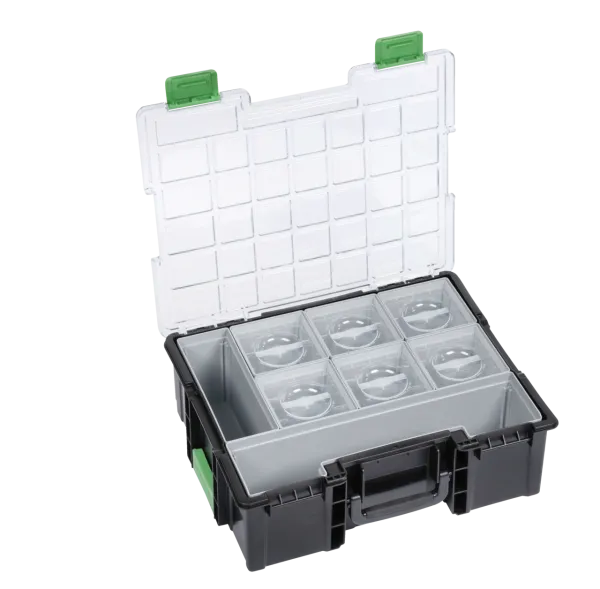 KUKKO K-A-KT-440-355-144 Innovativer KUKKO Kleinmaterialkoffer aus Kunststoff mit Verbindungsverschluss 440x355x144