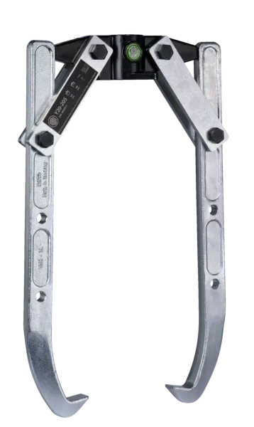 KUKKO Y50-215 2-armiger Abzieher mit drehbaren Abzugshaken, bis 1.000 mm Spannweite, 1.200 mm Spanntiefe (ohne hydraulische Hohlkolbenzylinder)