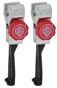 KUKKO 1-95-P Extrem schmale, schnellverstellbare Abzugshaken (Paar, Spanntiefe 100 mm)