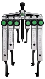 KUKKO 20-10xSP 2-armiger Universal-Abzieher mit schmalen, schnellverstellbaren Abzugshaken im Set, bis 120 mm Spannweite, 350 mm Spanntiefe