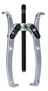 KUKKO 208-0 2-armiger Plattenabzieher mit pendelnden, umkehrbaren Abzugshaken, verstellbarer Spanntiefe, bis 100 mm Spannweite, 50 mm Spanntiefe