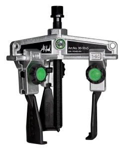 KUKKO 30-10xS 3-armiger Universal-Abzieher mit schmalen, schnellverstellbaren Abzugshaken, bis 130 mm Spannweite, 100 mm Spanntiefe
